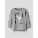 NAME IT Mini Bryso L/S Regular Top - Grey Melange