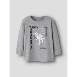 NAME IT Mini Bryso L/S Regular Top - Grey Melange