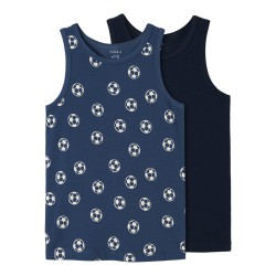 NAME IT Mini/Kids Tank Top 2-Pak Football - Dark Denim