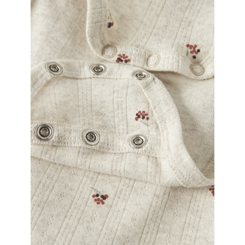 NAME IT Baby Berries L/S Bodystocking - Peyote Melange