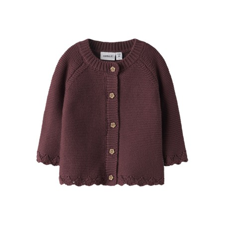 NAME IT Baby Balsalmi L/S Strik Cardigan - Oxblood Red