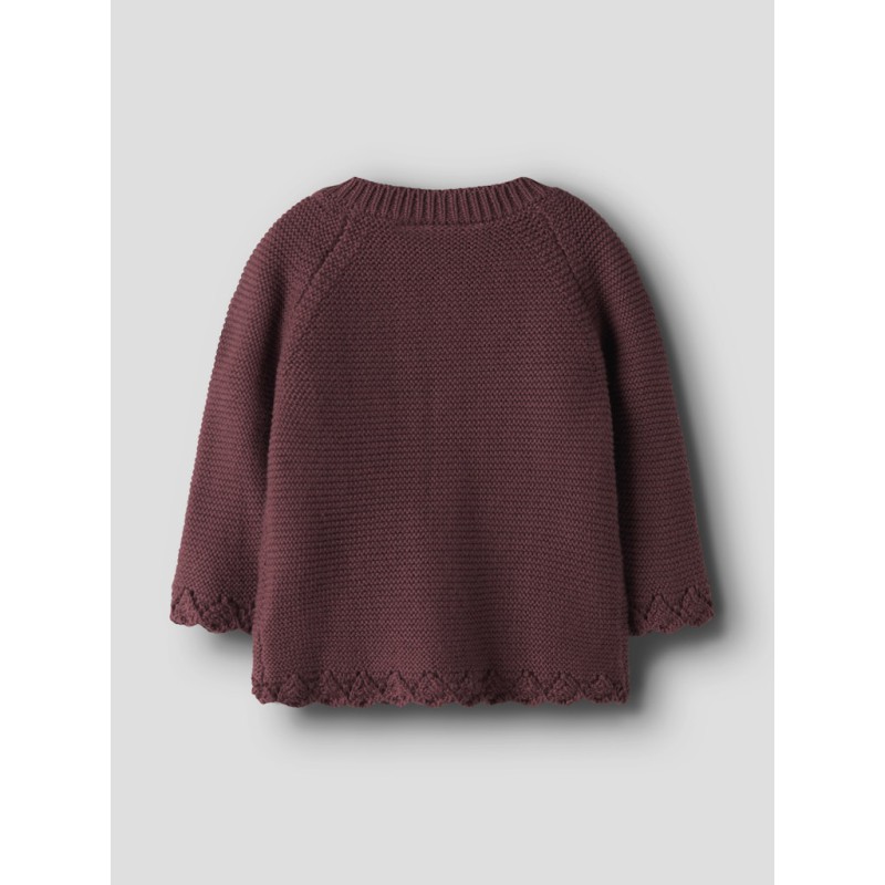 NAME IT Baby Balsalmi L/S Strik Cardigan - Oxblood Red