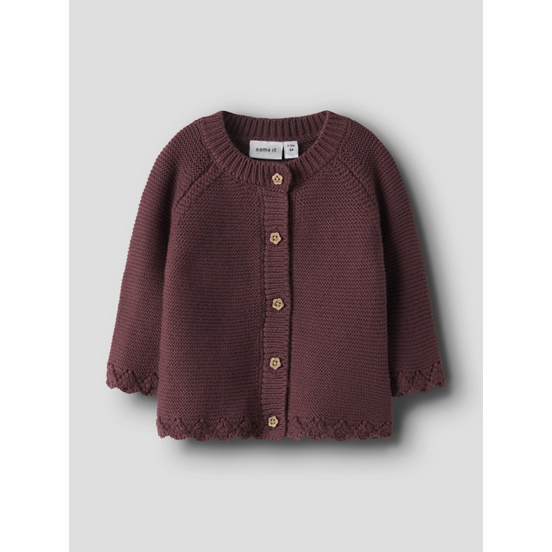 NAME IT Baby Balsalmi L/S Strik Cardigan - Oxblood Red