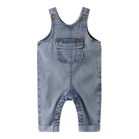 NAME IT Baby Ben Baggy Denim Overalls - Medium Blue Denim