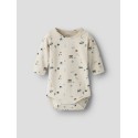 NAME IT Baby Bocar L/S Bodystocking - Pumice Stone