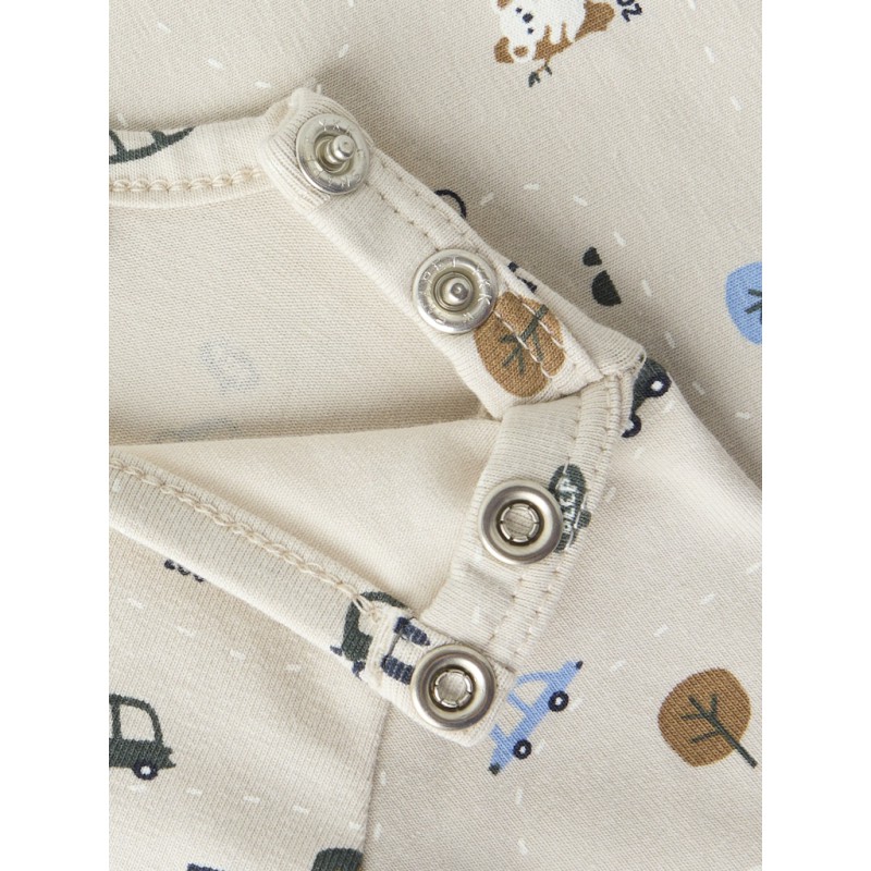 NAME IT Baby Bocar L/S Bodystocking - Pumice Stone