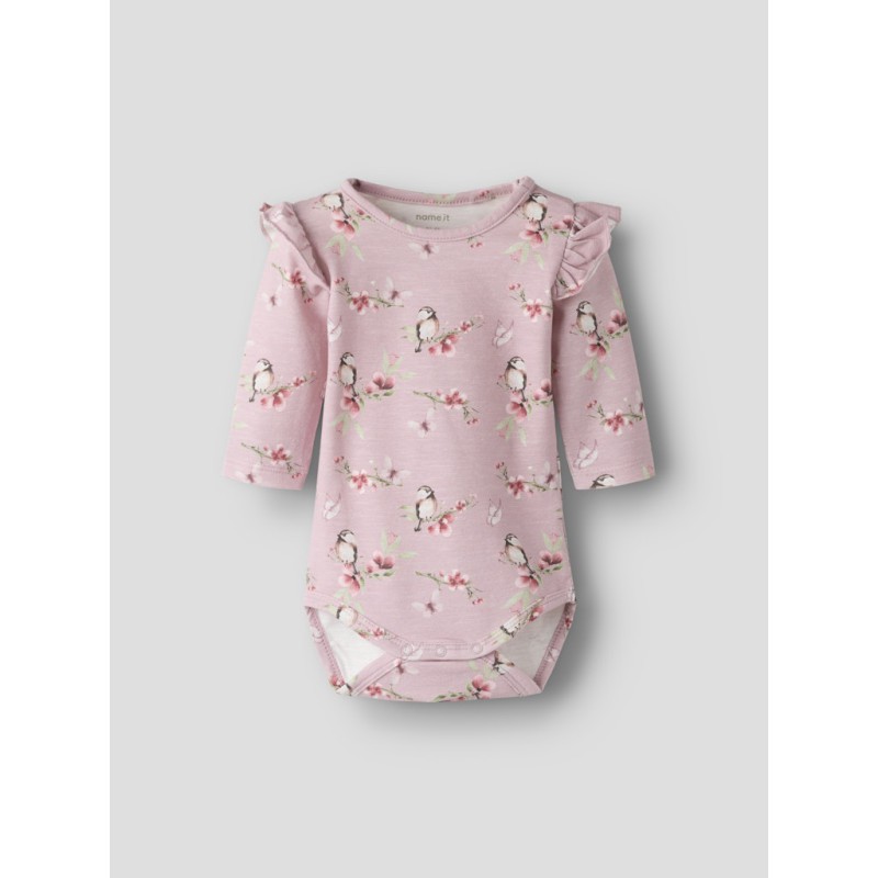 NAME IT Baby Betty L/S Bodystocking - Dawn Pink
