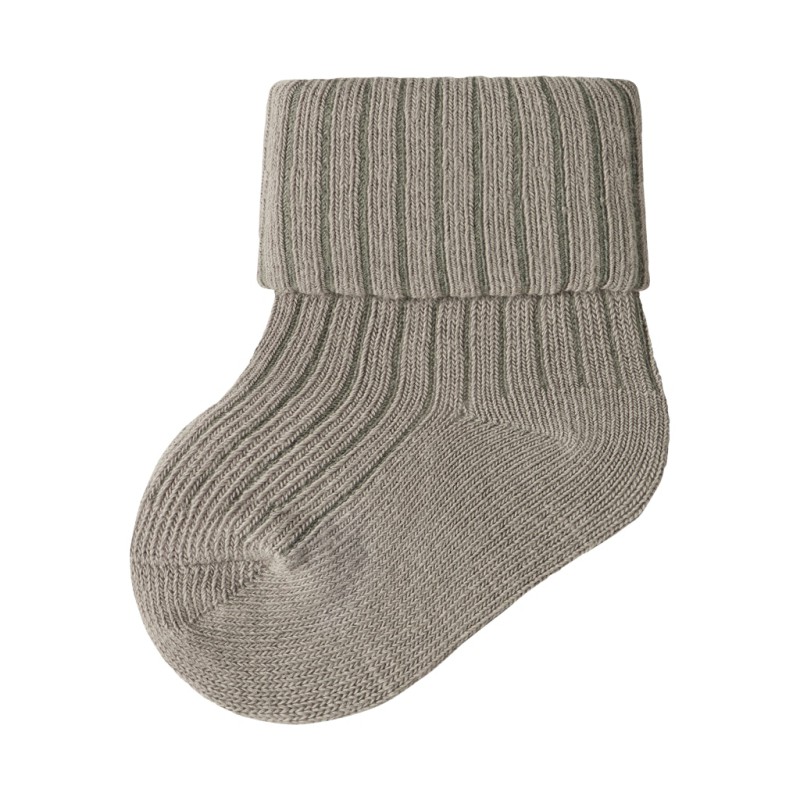 NAME IT Baby Nobbu Rib Strik Sokker - Vintage Khaki