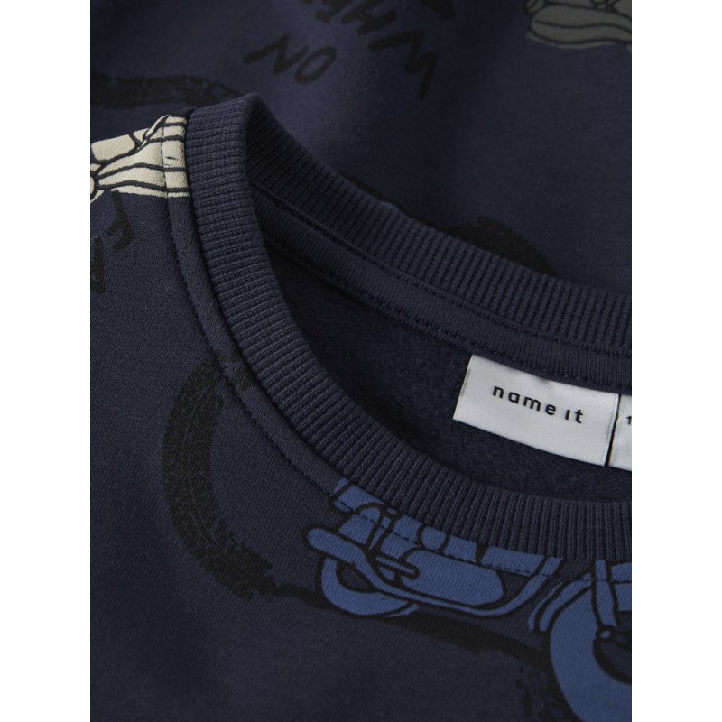 NAME IT Mini Brett L/S Motorcycle Sweatshirt - Navy Blzer
