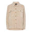 PIECES Effi L/S Fløjls Skjorte - White Pepper
