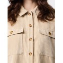PIECES Effi L/S Fløjls Skjorte - White Pepper