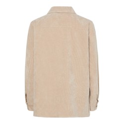 PIECES Effi L/S Fløjls Skjorte - White Pepper