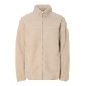 PIECES Sadia L/S Teddy Med Zip - Silver Gray