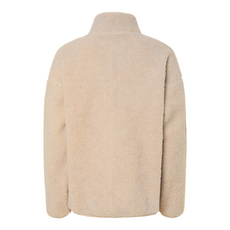 PIECES Sadia L/S Teddy Med Zip - Silver Gray