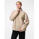 PIECES Sadia L/S Teddy Med Zip - Silver Gray