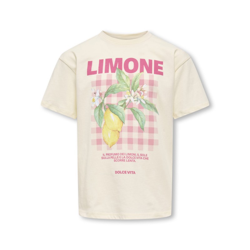 KDIS ONLY Carina S/S Løs Print T-shirt - Tofu