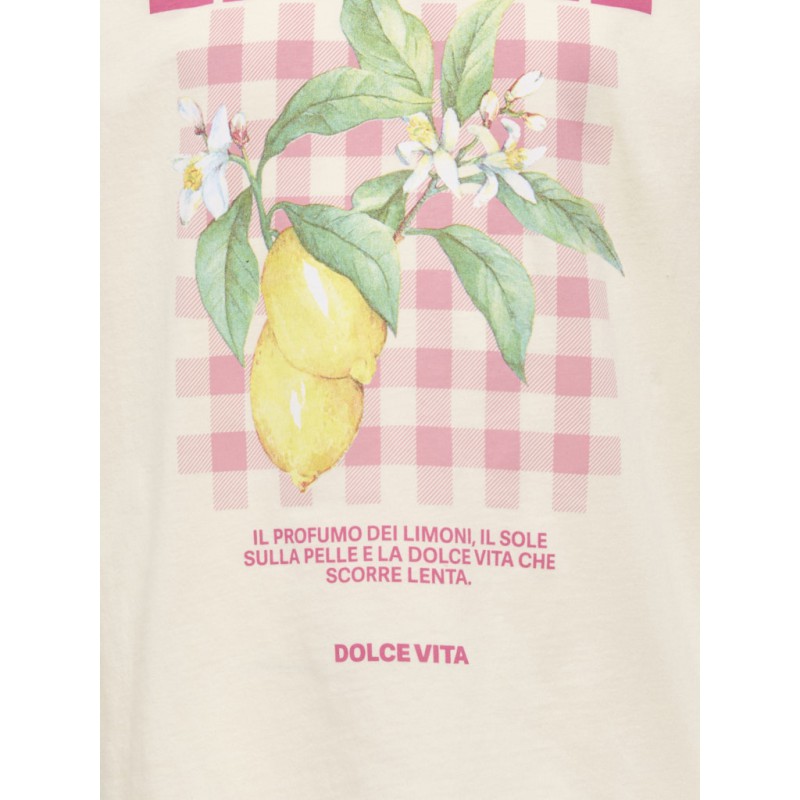 KDIS ONLY Carina S/S Løs Print T-shirt - Tofu