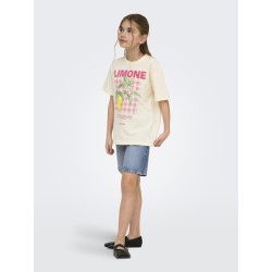 KDIS ONLY Carina S/S Løs Print T-shirt - Tofu
