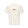 KIDS ONLT Carina S/S Løs Print T-shirt - Cloud Dancer / raspberry