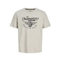 JACK & JONES Theo S/S T-shirt - White Melange