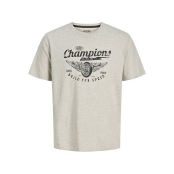 JACK & JONES Theo S/S T-shirt - White Melange