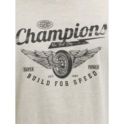 JACK & JONES Theo S/S T-shirt - White Melange