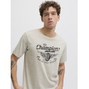 JACK & JONES Theo S/S T-shirt - White Melange