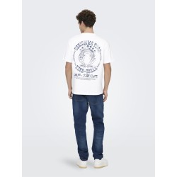 ONLY & SONS Fred Relaxed S/S Print T-shirt - Bright White / Conichiwa Toad