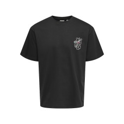 ONLY & SONS Fred Relaxed S/S Print T-shirt - Sort