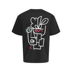 ONLY & SONS Fred Relaxed S/S Print T-shirt - Sort