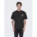 ONLY & SONS Fred Relaxed S/S Print T-shirt - Sort