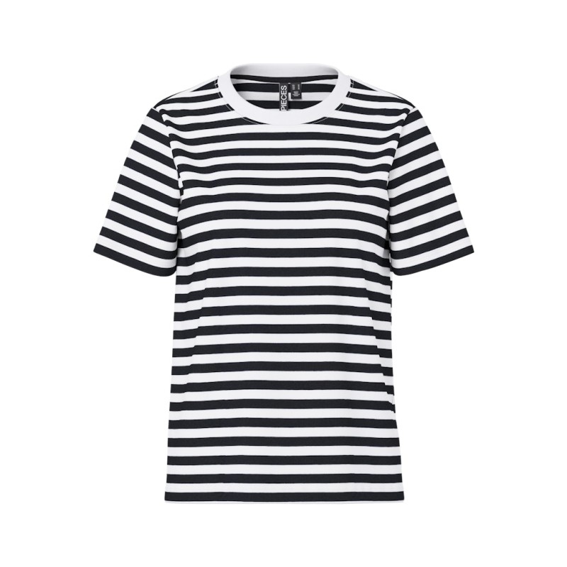 PIECES Ria kortærmet stribet t-shirt  - Sort