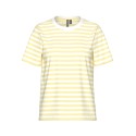 PIECES Ria S/S Stribet T-shirt -  French Vanilla