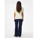 PIECES Ria S/S Stribet T-shirt -  French Vanilla