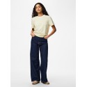 PIECES Ria S/S Stribet T-shirt -  French Vanilla
