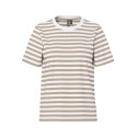 PIECES Ria S/S Stribet T-shirt - Silver Mink