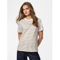 PIECES Ria S/S Stribet T-shirt - Silver Mink