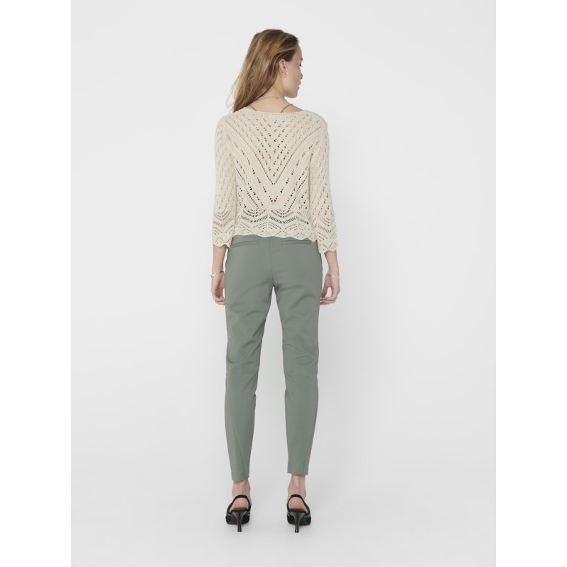 JDY New Sun 3/4 Cropped Strik Pullover - Tapioca