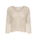 JDY New Sun 3/4 Cropped Strik Pullover - Tapioca
