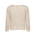 JDY New Sun 3/4 Cropped Strik Pullover - Tapioca