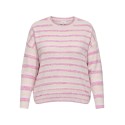 ONLY CARMAKOMA Johanna L/S Rund Hals Strik - Pink Yarrow
