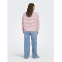 ONLY CARMAKOMA Johanna L/S Rund Hals Strik - Pink Yarrow
