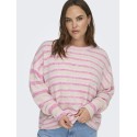 ONLY CARMAKOMA Johanna L/S Rund Hals Strik - Pink Yarrow