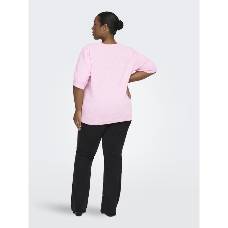 ONLY CARMAKOMA Rica s/4 strik Pullover - Pink-A-Boo