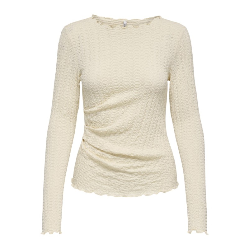 ONLY Ella L/S Ruching Bluse - Birch