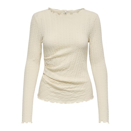 ONLY Ella L/S Ruching Bluse - Birch