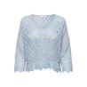 JDY New Sun 3/4 Cropped Strik Pullover - Cashmere Blue