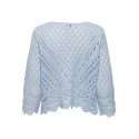 JDY New Sun 3/4 Cropped Strik Pullover - Cashmere Blue