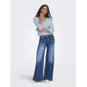JDY New Sun 3/4 Cropped Strik Pullover - Cashmere Blue