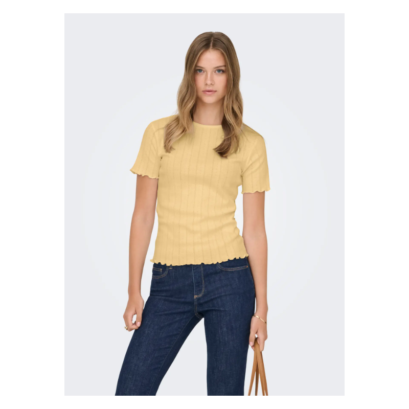 ONLY Tenna Rund Hals S/S Top - Sunlight